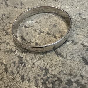 60s Vintage MONET Smooth Shiny Silver Tone Bangle Bracelet
